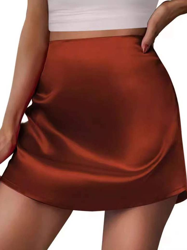 fashionable satin skirt, date night essential for wholesale by Fashion Combination