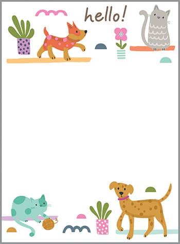 GINA B DESIGNS - Wholesale Notepad - Memo Pad -  Cats & Dogs1