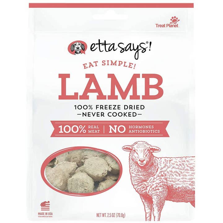 Etta Says! Eat Simple! Freeze Dried Dog Treats Lamb 2.5oz for wholesale by Pet Palette Distribution