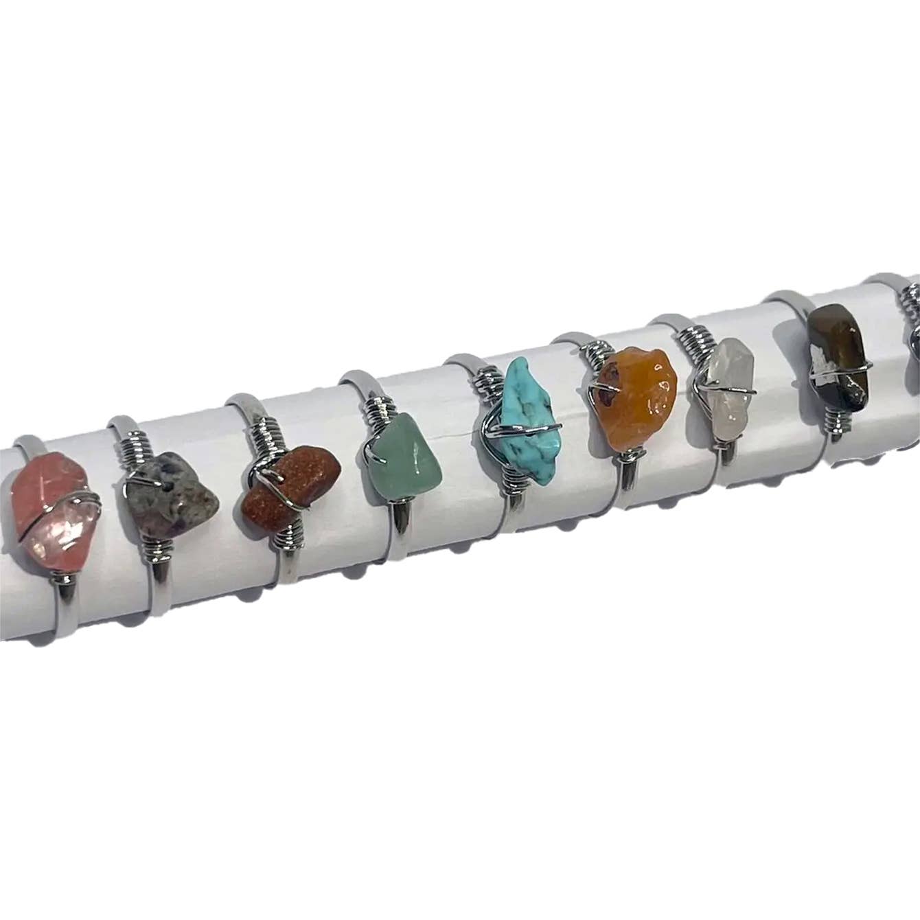 Loli – Großhandel Einzelstein-/Solitär-Ring – Verstellbare Ringe mit Natursteinen: Handgefertigte Eleganz3