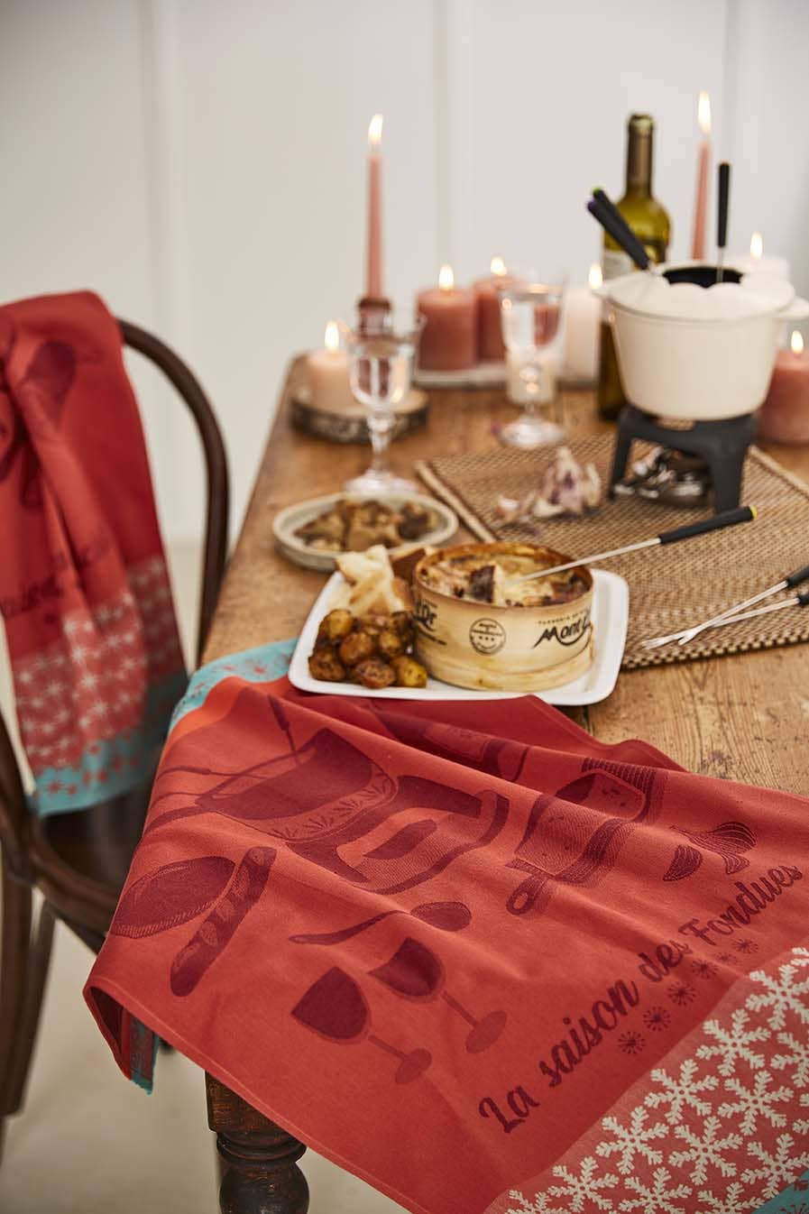 Coucke - Vendita all'ingrosso Strofinacci - La stagione delle raclette - Strofinaccio jacquard 50x75 in cotone2