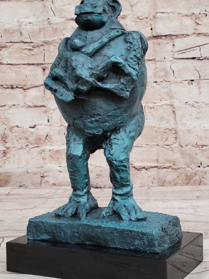 Animal macaco Picasso Babuíno feito à mão segurando sua estátua de bronze genuíno por atacado de Bronzhaus