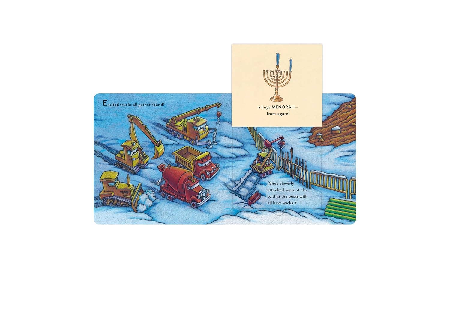 Chronicle Books - Wholesale Baby & Toddler Book (0-2) - Construction Site Hanukkah Lights3