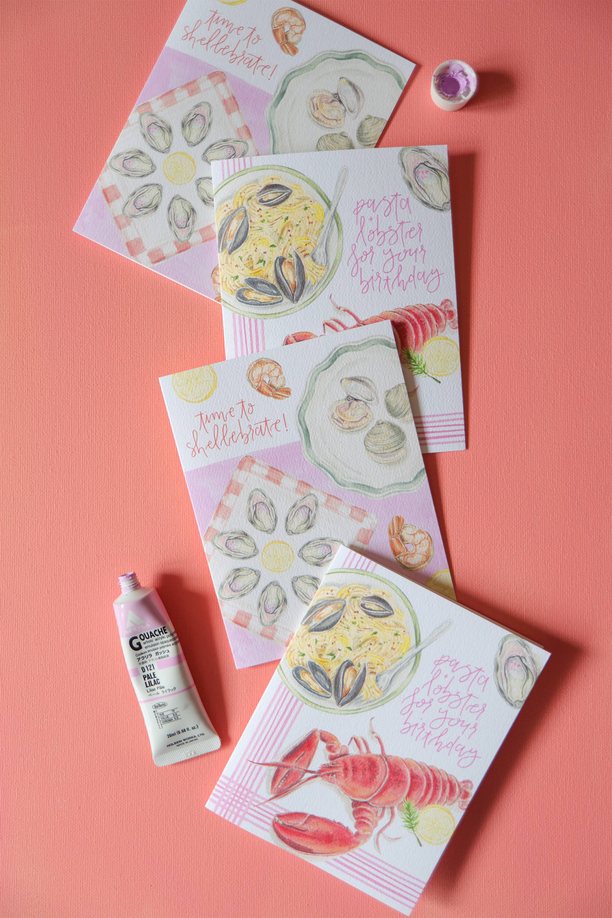 Stephanie Tara Stationery - Wholesale Birthday Card - time to shellebrate seafood birthday card3