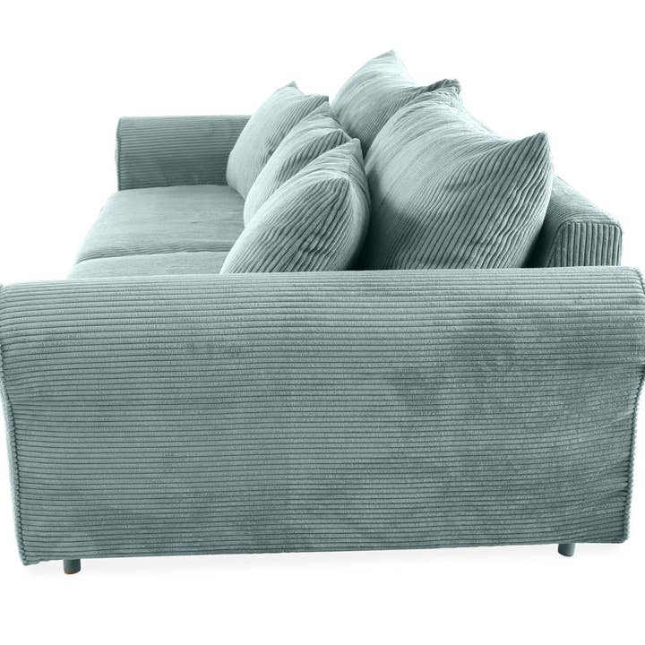 SCANDINAVIAN STORIES by MARTON - Wholesale Sofa - Turku 4-seater sofa/sofa bed Corduroy, Dusty Blue, removable & washable covers15