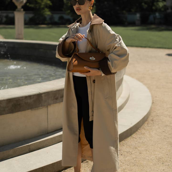 Prestige Milano - Wholesale Tote Bag - Women's - Borsa Florence in pelle Togo color cuoio8