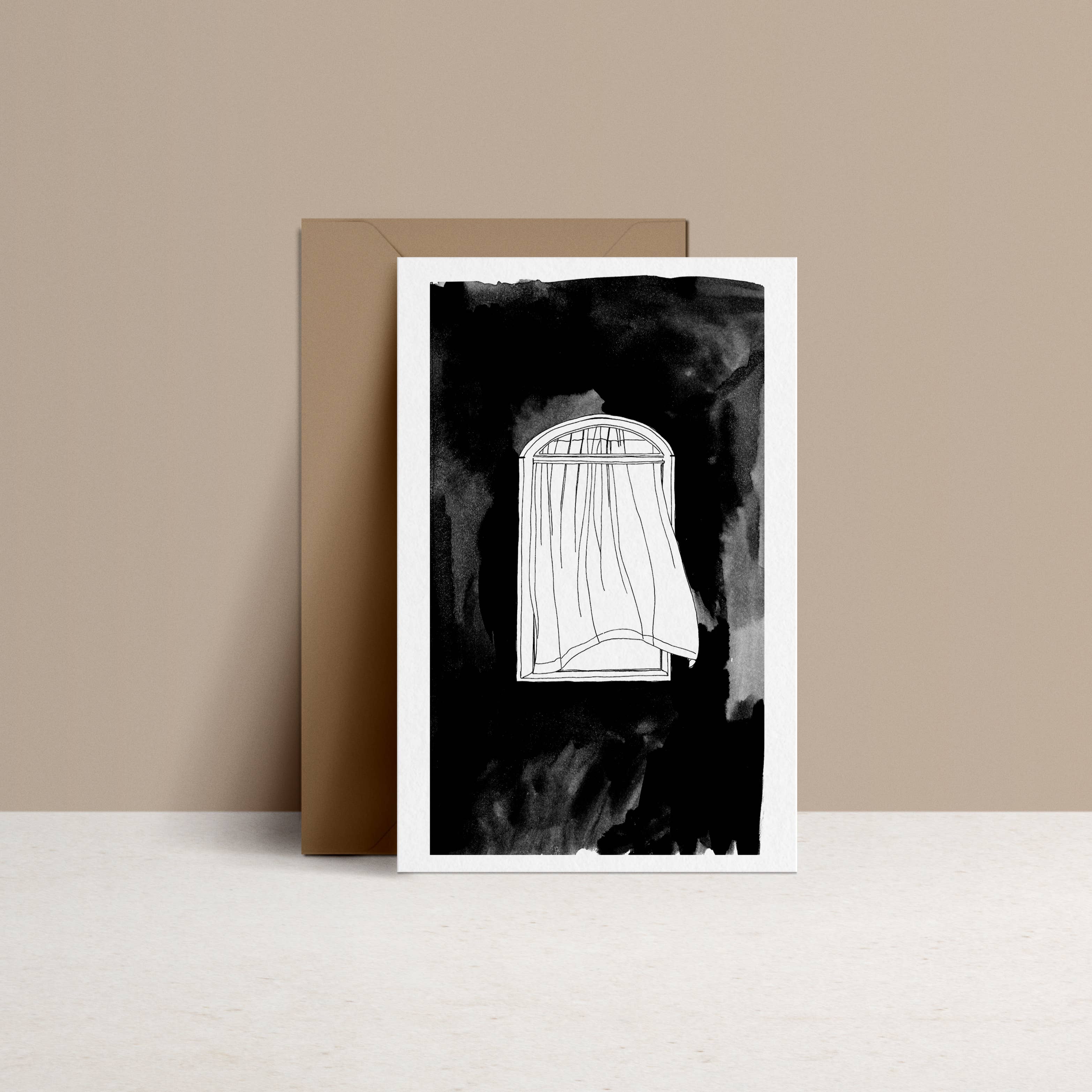 monocotylédone - Wholesale Everyday Greeting Card - Breeze Light Kraft Double Card and Envelope2