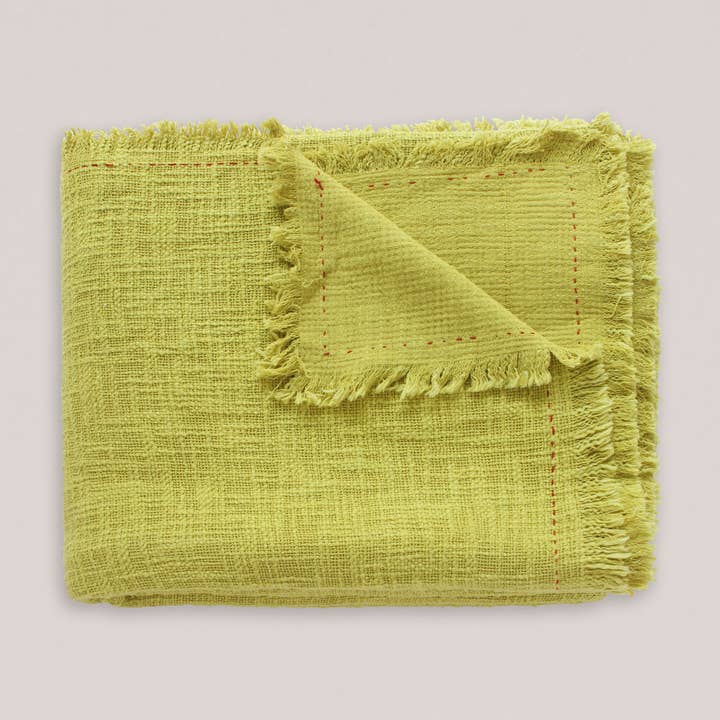 Couverture en coton texturé 213x213 cm pour la vente par Neem Living