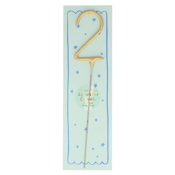 Meri Meri - Wholesale Cake Candle - Gold Sparkler Numbers 0 to 9 Candles