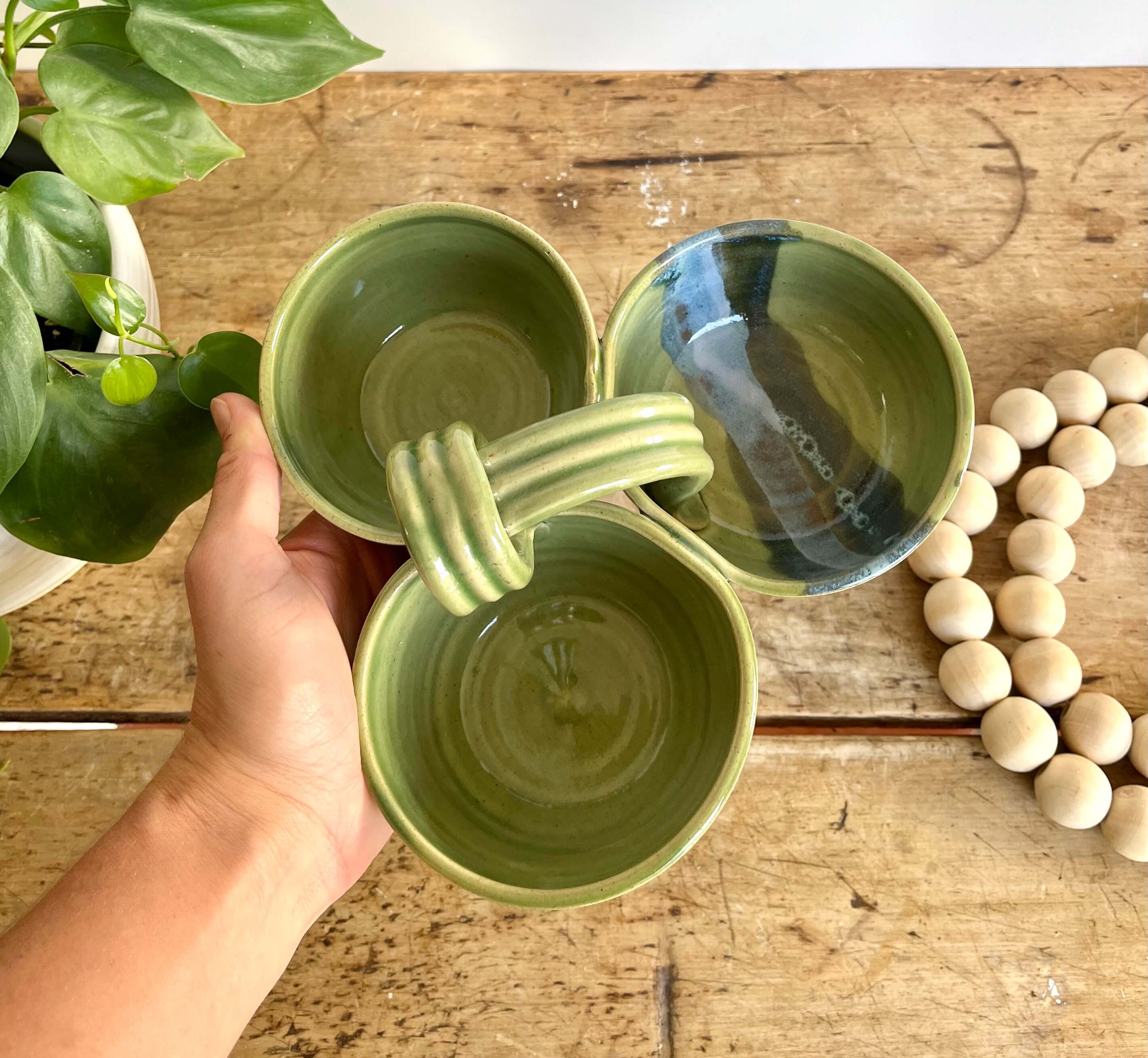 Coastal Clay Co. - Wholesale Platter - Triple Dip Platter Summer Party Platter Ceramic Dip Tray20