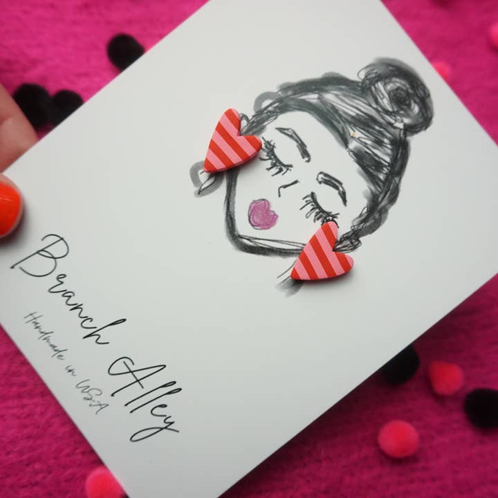 Stort randigt hjärta för wholesale av Branch Alley