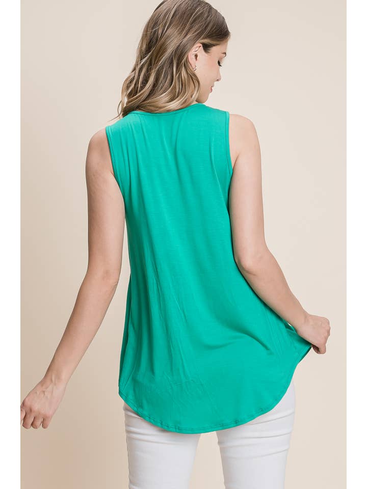 Kelly Green TA1164 Basic Babydoll Tank Top for wholesale on Faire3