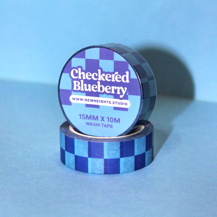 New Heights Studio - Wholesale Washi Tape - "Checkered Blueberry" Y2K Aesthetic Checkerboard Washi Tape