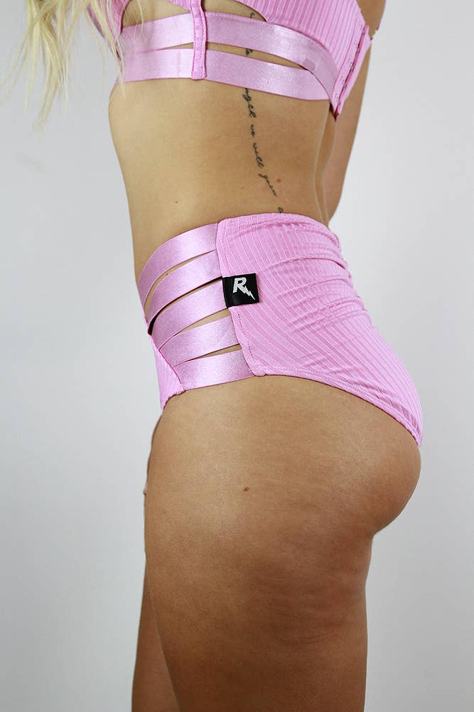 Pink Crystal V Mid Waist Short - Rose Quartz | Pole Wear for wholesale on Faire5