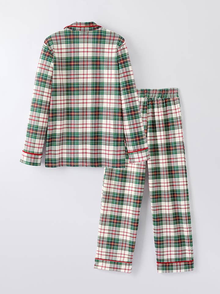 Rylee Faith Designs - Wholesale Sleepwear set – Kids - Mommy & Me Christmas Plaid Girls Pajamas Set with Long Sleeves and Red Cuffs2