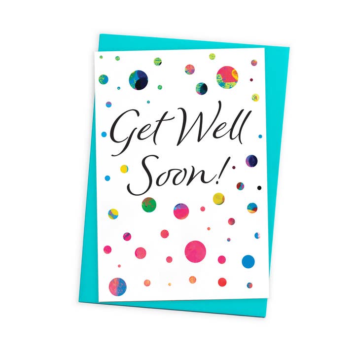 Modern Get Well Soon Greeting Card With Coloured Envelope for wholesale by size3art