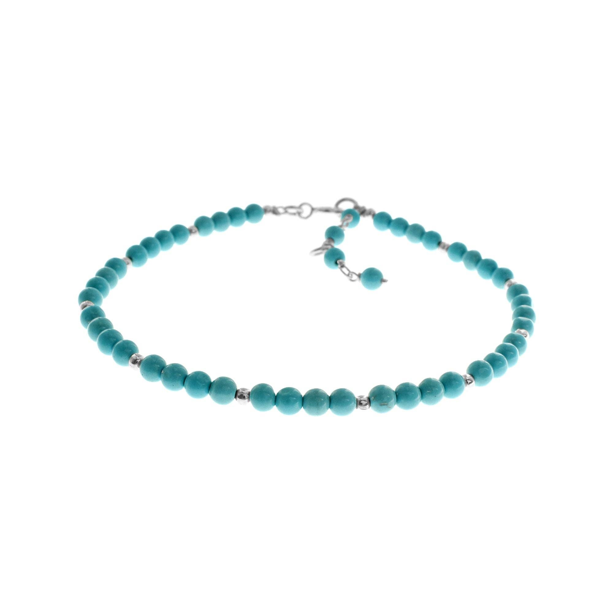 Kali Ma Designs - Sterling Silver Jewellery – wholesale Beaded bracelet – Jaelyn cluster turquoise & silver bead bracelet1