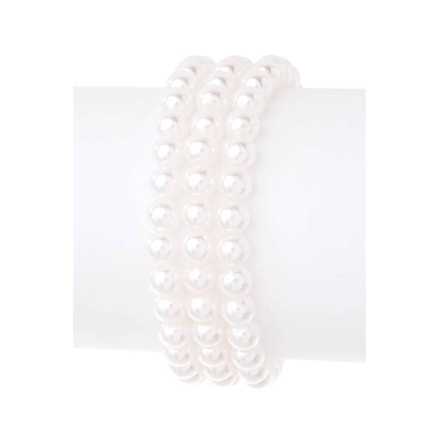 Guld/Pärla Guldfärgad sträckklocka med pärldetaljer i presentförpackning för wholesale på Faire2