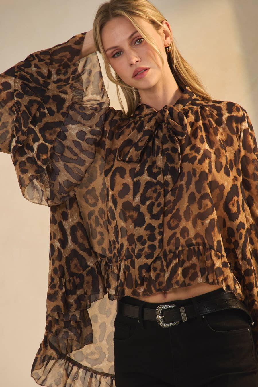 Oddi - Wholesale Blouse - Women's - Leopard Printed Chiffon Blouse4