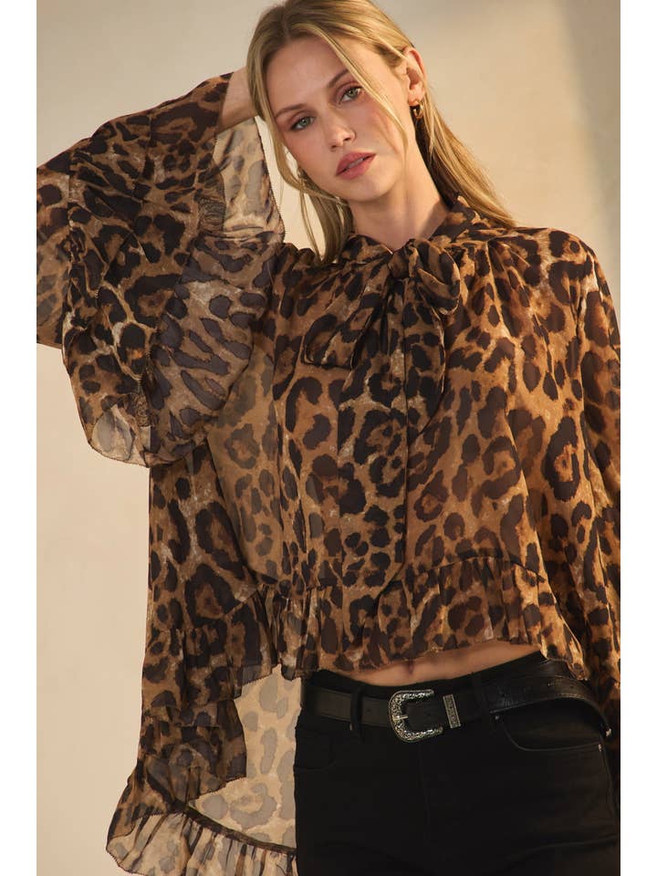 Oddi - Wholesale Blouse - Women's - Leopard Printed Chiffon Blouse4