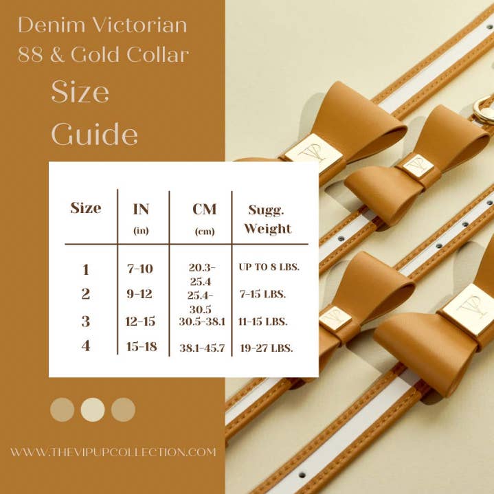The V.I.PUP Collection - Wholesale Pet Collar - Dog - Denim Victorian 88 & Gold Collar9