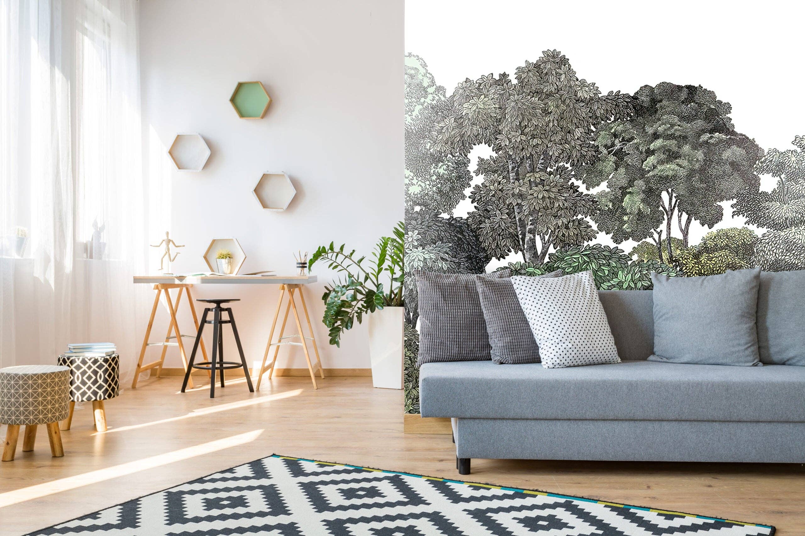 Les Panoramiques - Wholesale Wallpaper - Summer Forest Panoramic Wallpaper2