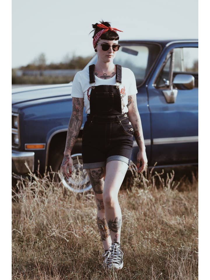 KING KEROSIN - Wholesale Shorts - Women's - Denim bib shorts8