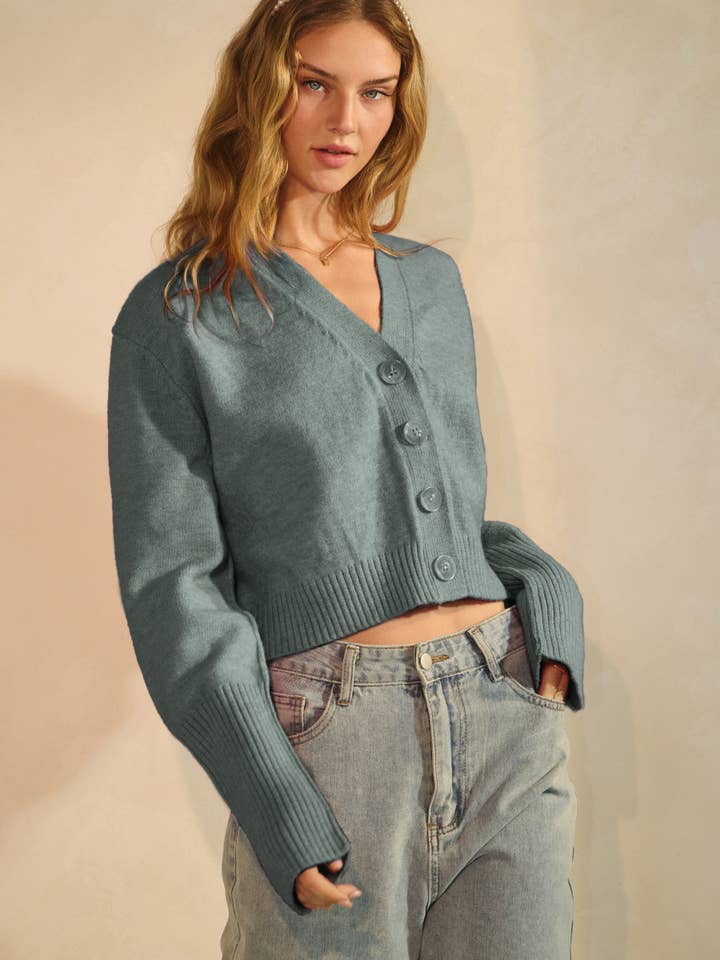 Cárdigan corto de punto con botones delanteros para venta al por mayor de Oddi