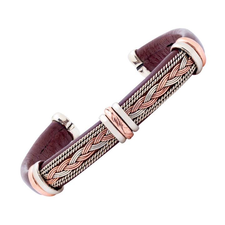 BR.ULB.0305 - Bracelet en cuir unique, marron pour la vente par HPSilver, LLC