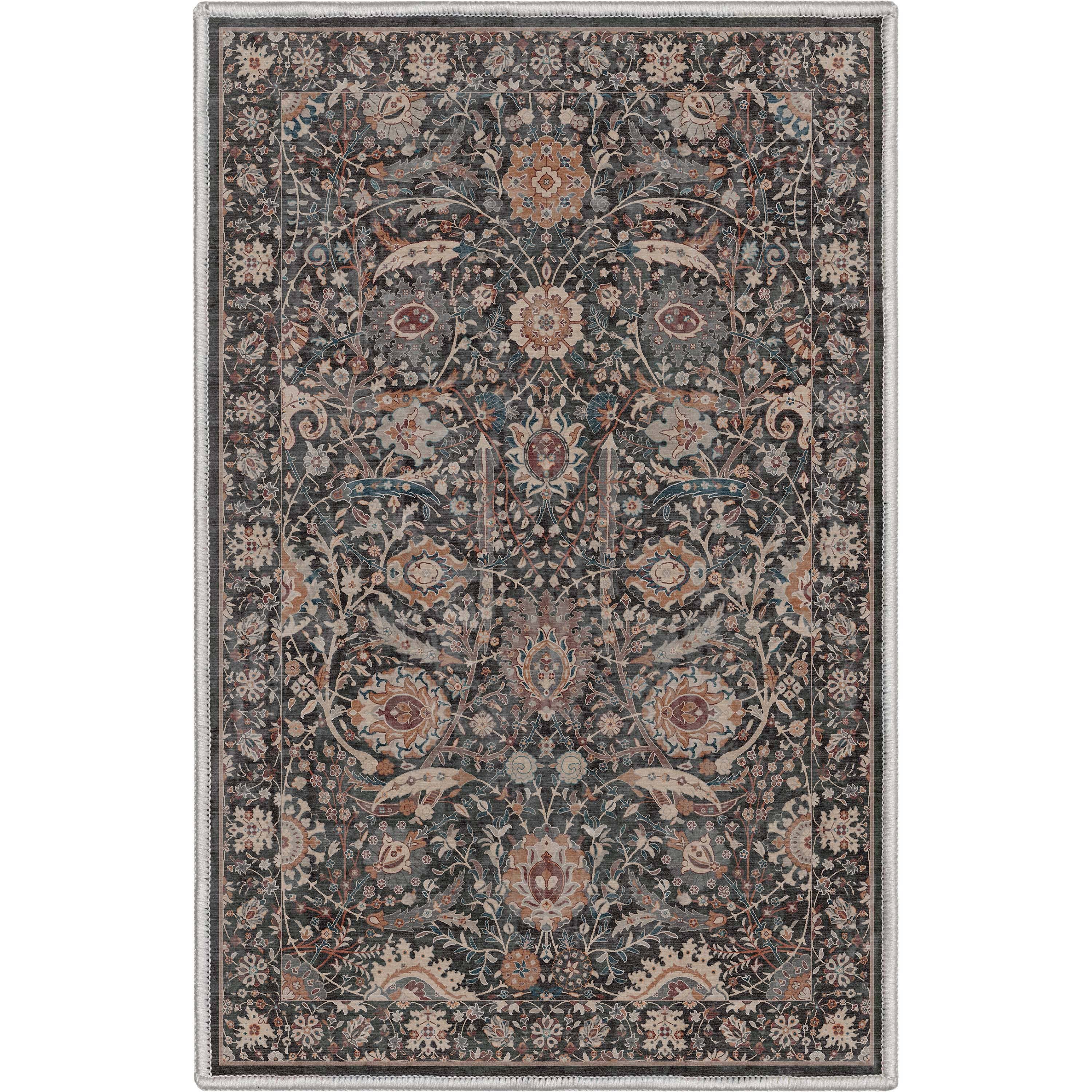 Well Woven - Wholesale Area Rug - Liana Vintage Oriental Charcoal Grey Flat-Weave Rug14