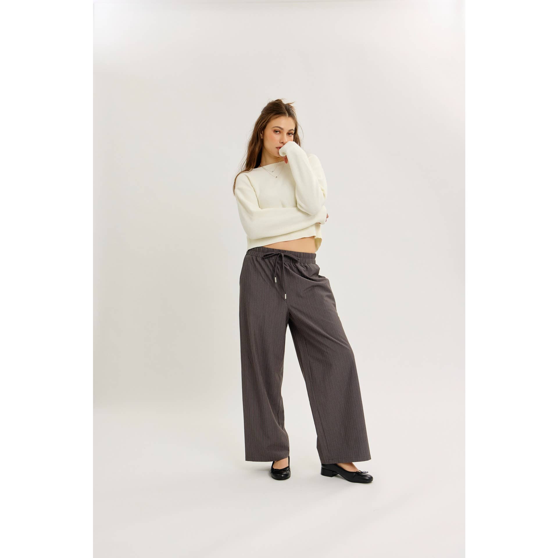 idem ditto – Pulôver - Mulher por atacado – TOP DE MALHA COM LAÇO NAS COSTAS E DECOTE REDONDO EM CONTRASTE19