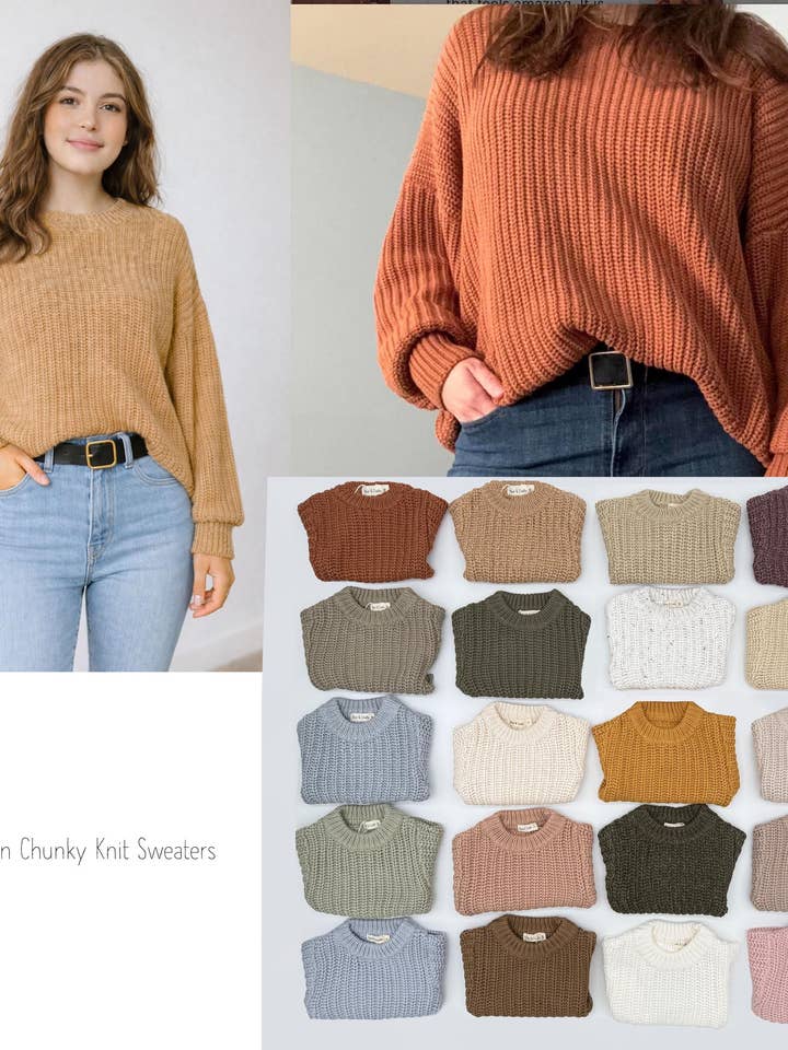 Women's Chunky 100% Cotton Knitted Sweater for wholesale by OLIVE & CRADLE