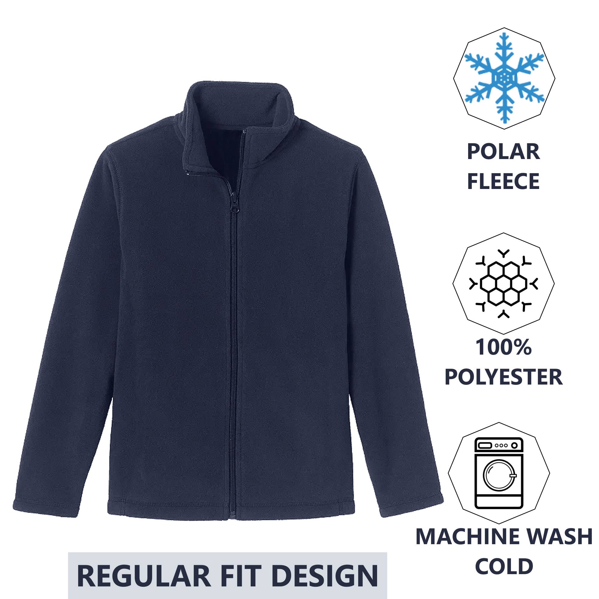Galaxy By Harvic - Wholesale Jacket - Kids - Boys Polar Fleece Full Zip Jacket W/ Water Resistant Lining1