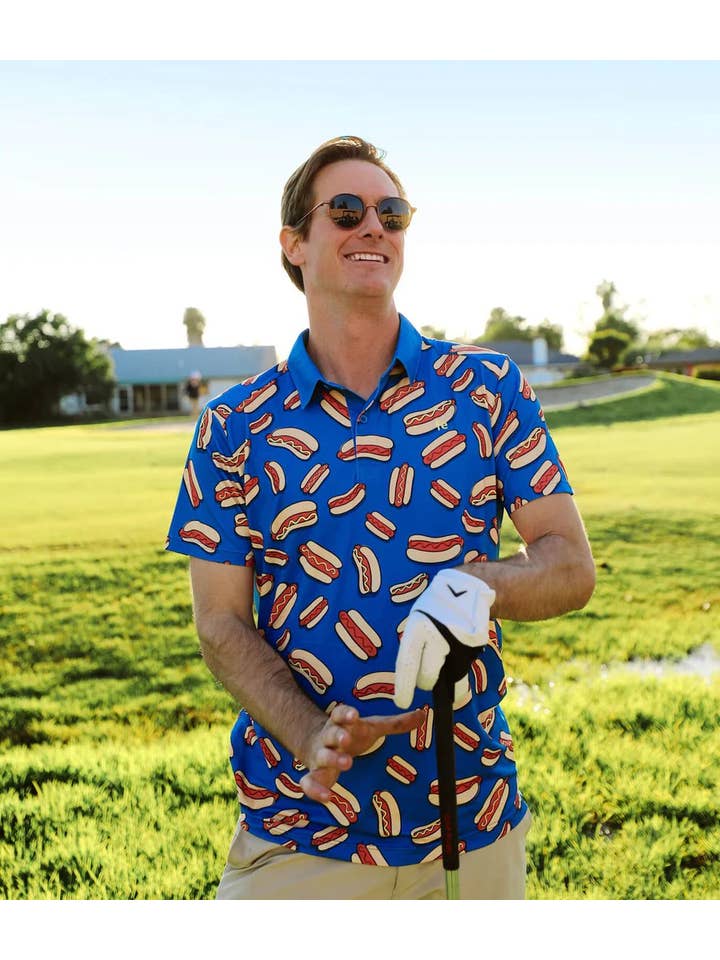 Tipsy Elves – Engroshandel Polo - Herre – Hotdog Golf Polo Shirt - Sjovt Sommer Golf Tøj til Mænd2