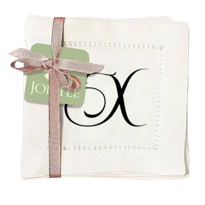 Jolitee - Wholesale Dinner & Cloth Napkin - Hemstitch Napkins - Monogram Script30