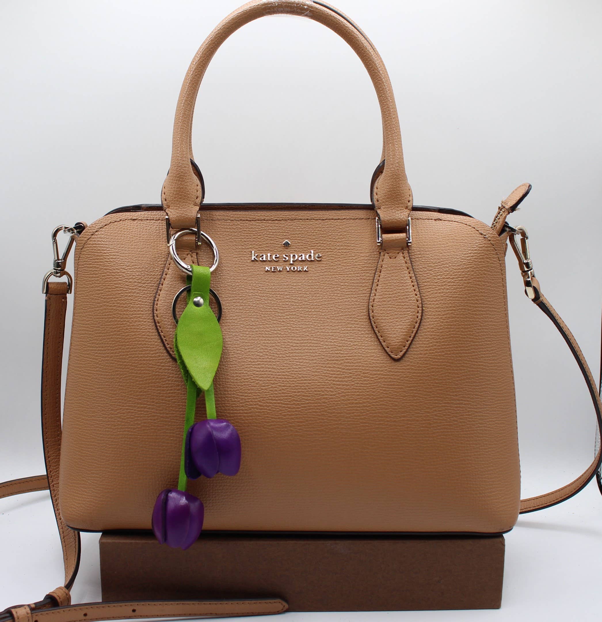 Sunflower Handmade leather inc – Engroshandel Nøglering - Dame – læder tulipan nøglering pung charm taske taske tilbehør7