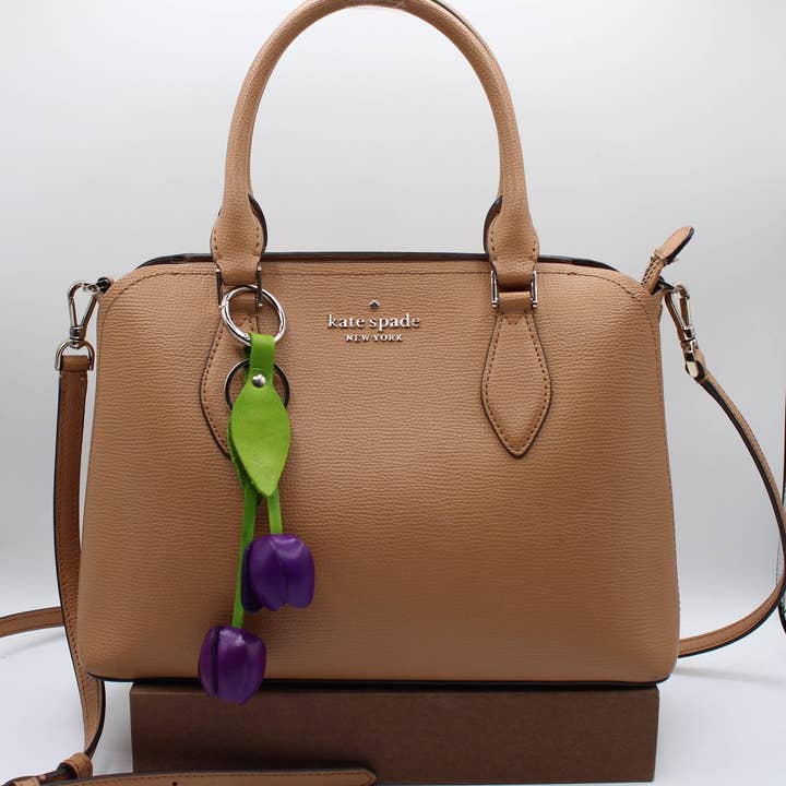 Sunflower Handmade leather inc – Porta-chaves - Mulher por atacado – porta-chaves de couro em forma de tulipa, acessório de bolsa, amuleto de mala7