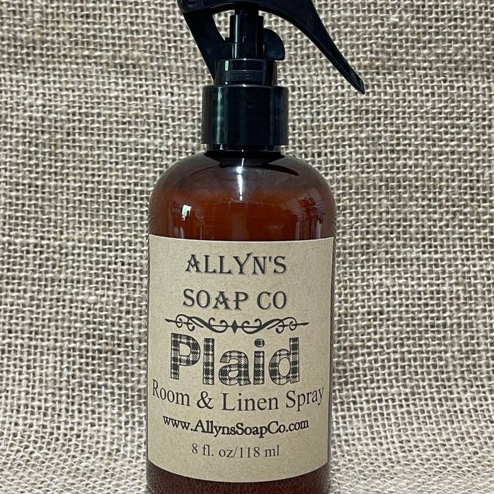 Plaid Room Spray for wholesale by Allyn’s Soap Co.