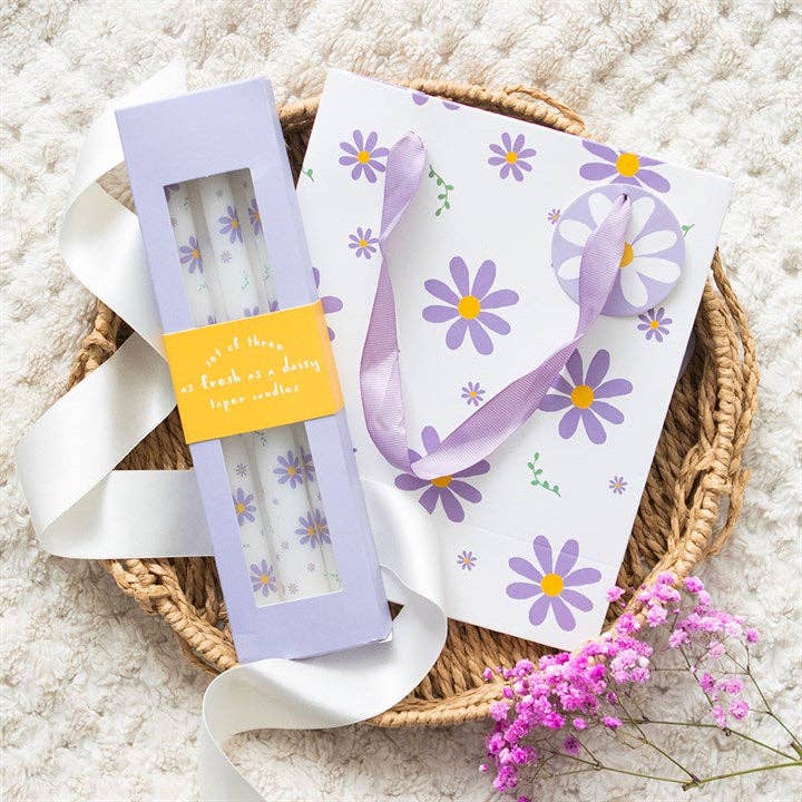 Something Different Wholesale - Vendita all'ingrosso Buste regalo - Borsa regalo margherita viola medio 23 cm4