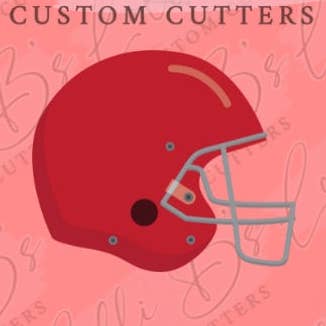 Football Or Baseball Helmet Cookie Cutter for wholesale by Lolli B Custom Cutters