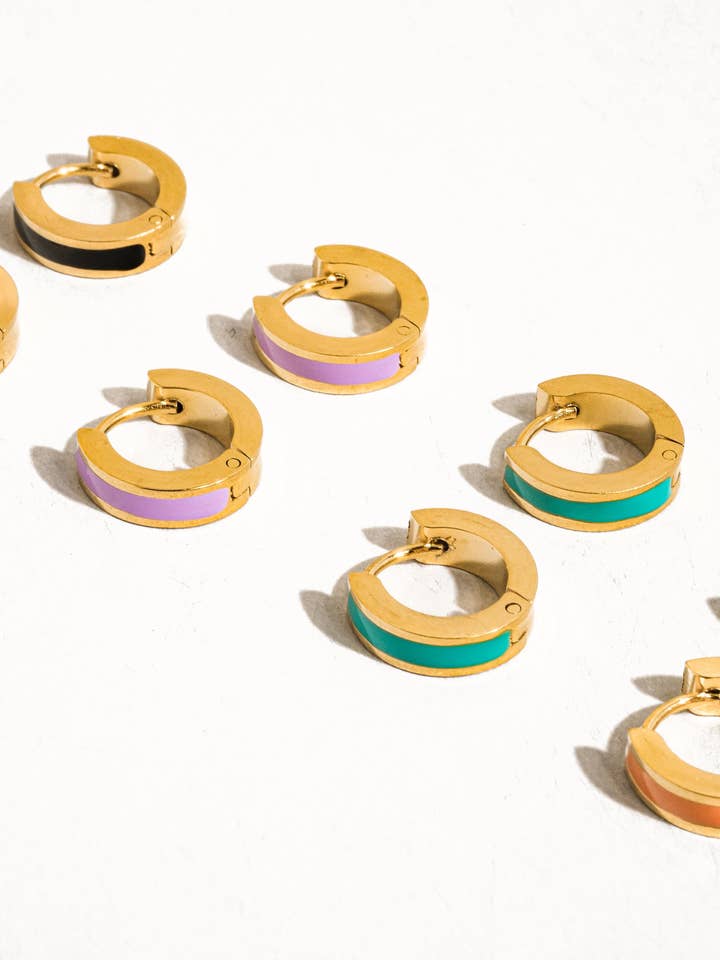 Etta 18K Non-Tarnish Colored Hoop Earring for wholesale by Flânerie by MAIQ