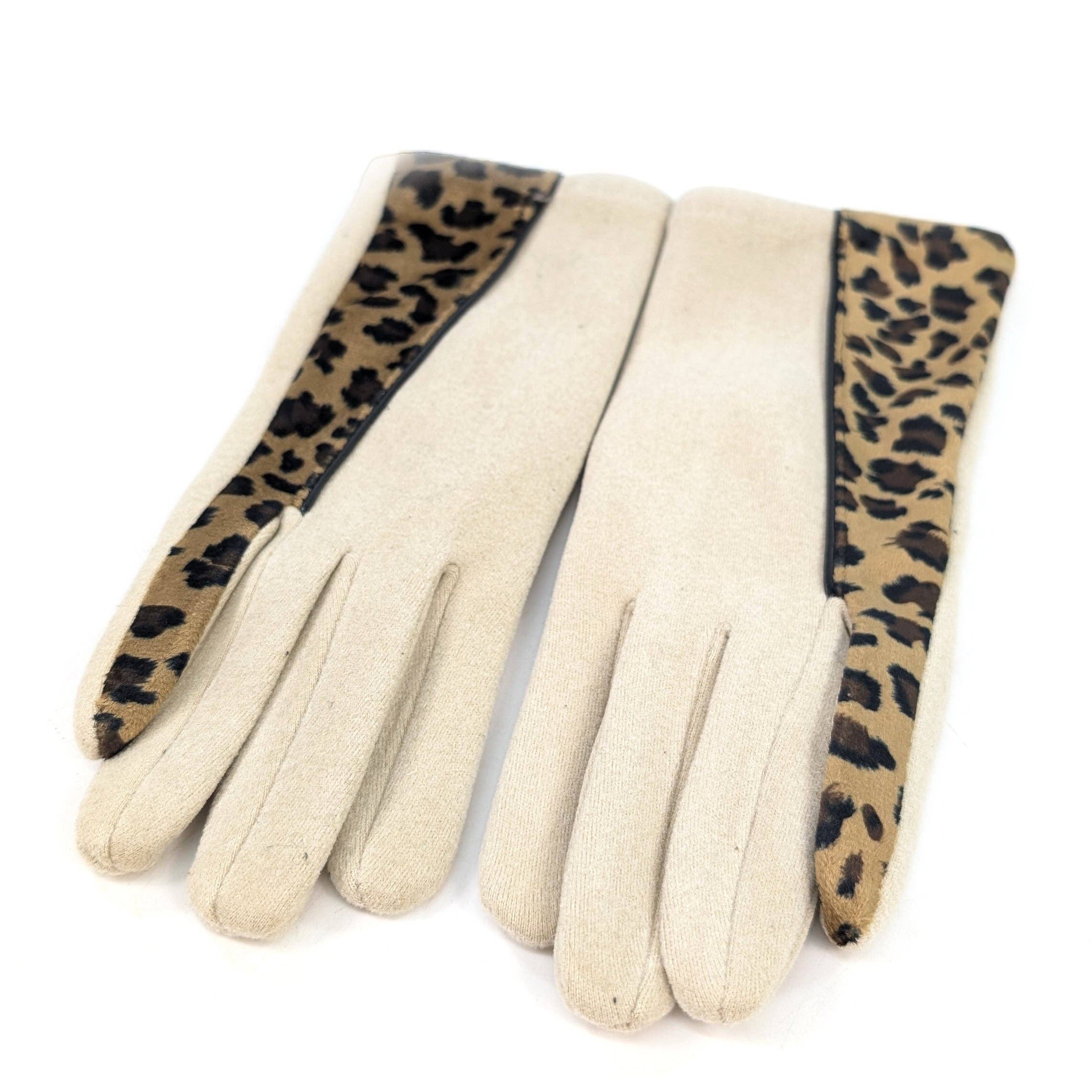 Black Ginger – wholesale Gloves – Women's – Animal Print Brushstroke Gloves -  Mink6