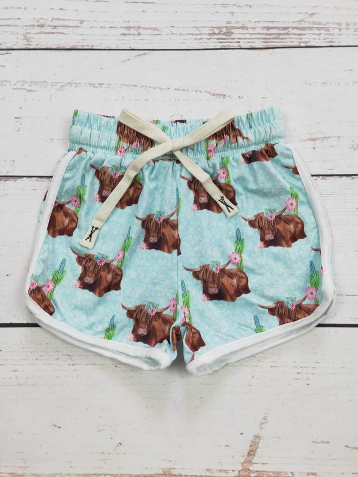 Pantalones cortos con estampado de cactus y vacas para niñas para venta al por mayor de sassy kids palace
