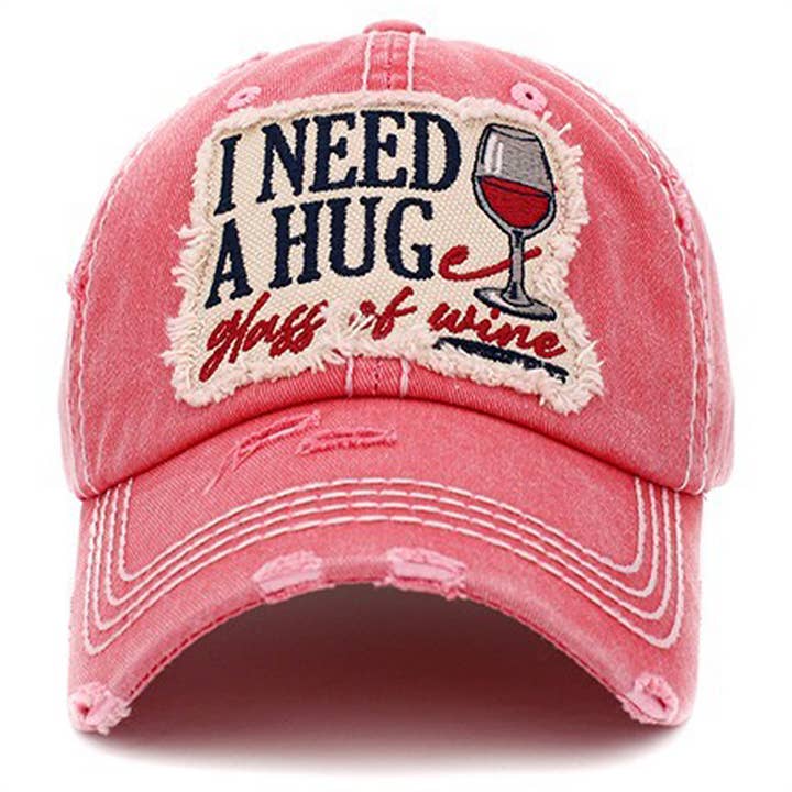 Your Fashion Wholesale - Wholesale Baseball Cap - Women's - I Need a HUGe Glass of Wine1