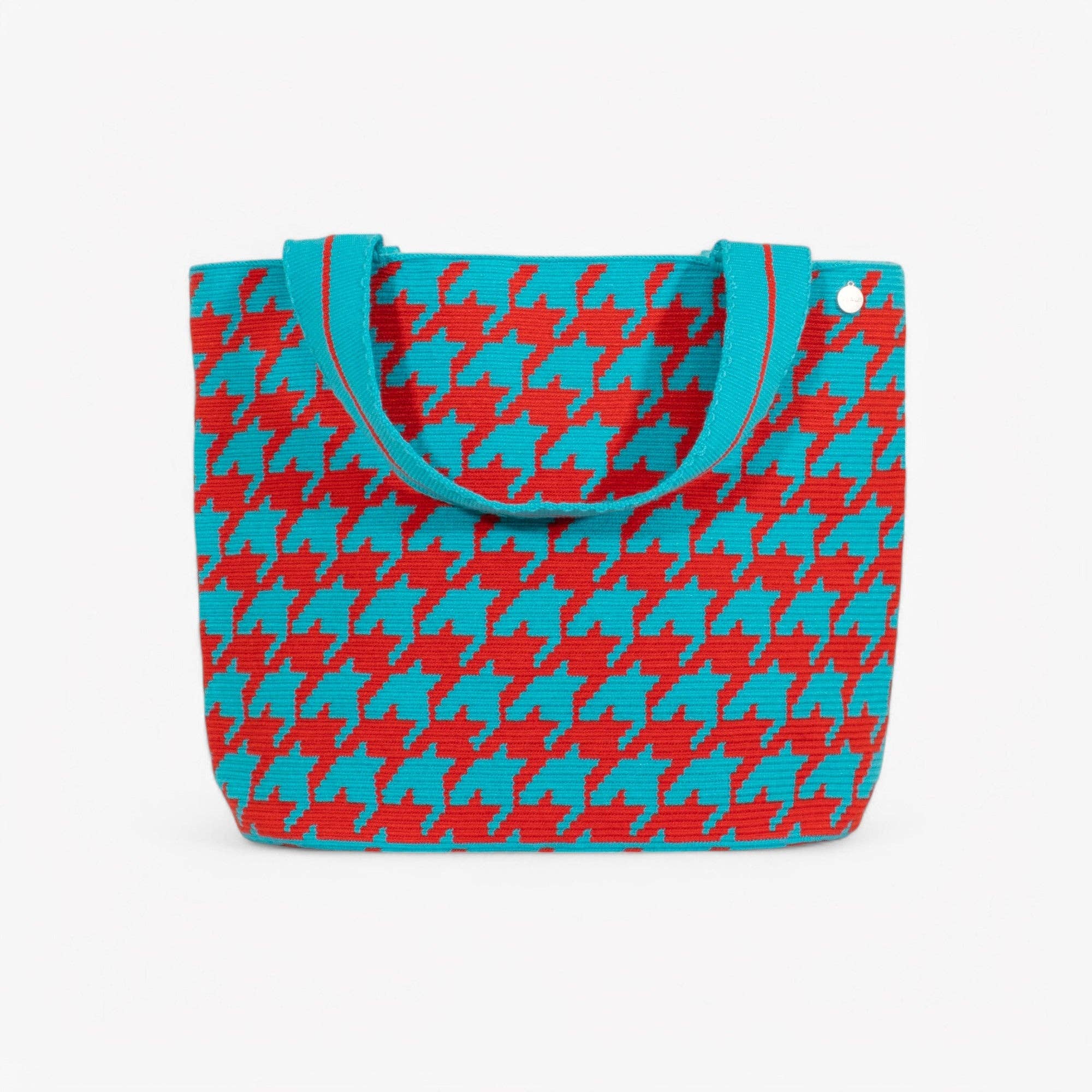 Guajii Design - Venta al por mayor Bolsa de asa- Mujer - Bolso ovalado con diseño pata de gallo | Azul cielo2