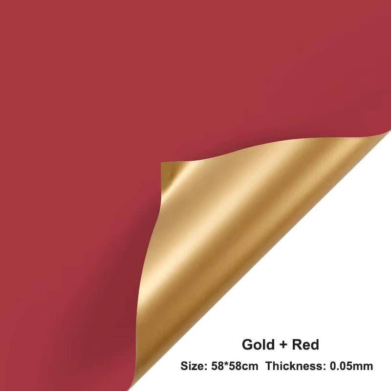 Elegant Design Supply – Engroshandel Indpakningspapir – Dobbeltsidet guld vandtæt blomsterindpakningspapir (20 ark/taske)2