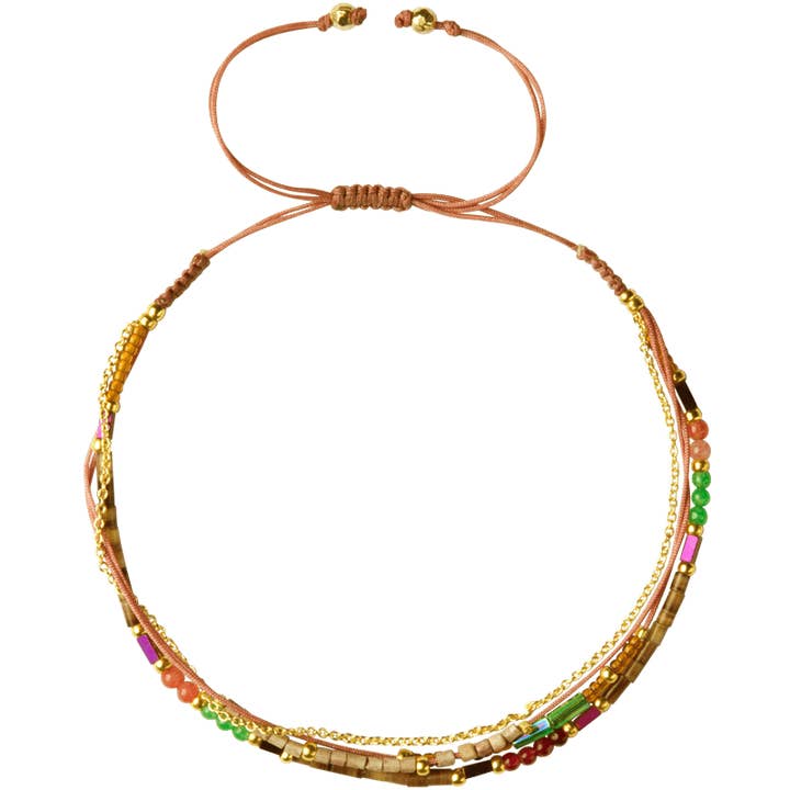 Marquet - Wholesale Armband met kralen - Tali Fair Trade armband met meerdere strengen en glijdende knopen