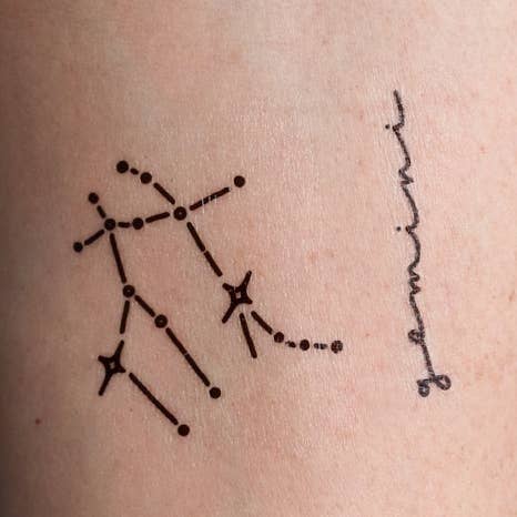 Gemini Temporary Tattoos | The Zodiac Collection for wholesale by Saint Tattoos