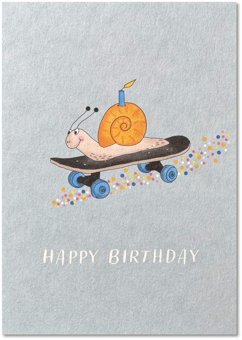KEITCARDS - Wholesale Birthday Card - Snail with skateboard0