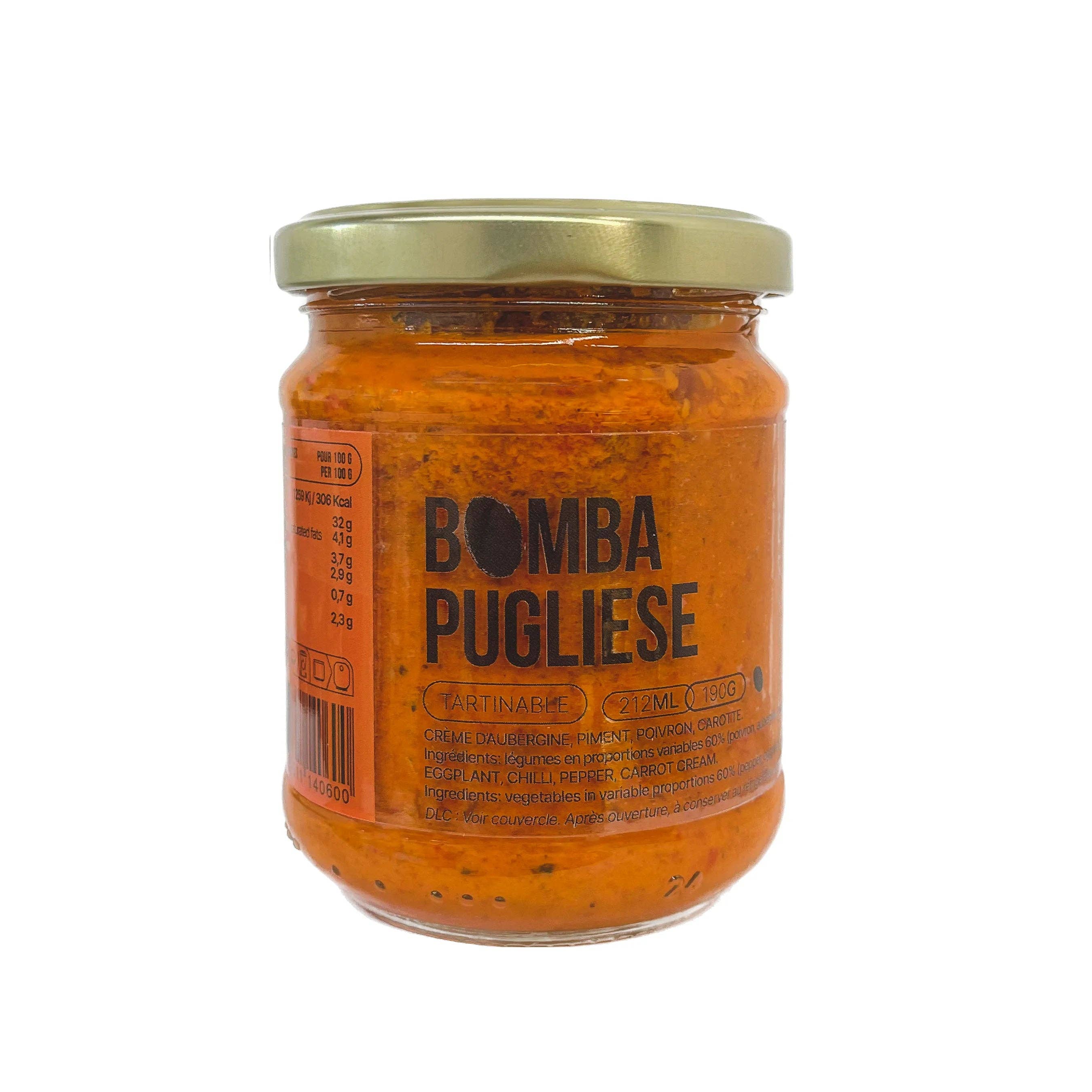 OLIO DI SERRA - Wholesale Sauce - Pugliese bomba - Eggplant cream, chili, bell pepper, and carrot (190g)0